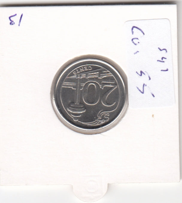 S41-C01-0055 Singapore 20 Cents UNC 2013 KM#347