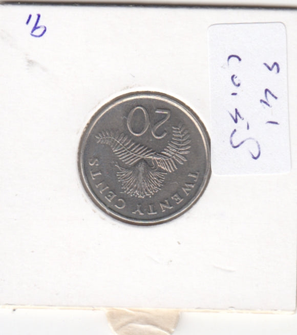 S41-C01-0058 Singapore 20 Cents XF 1991 KM#52