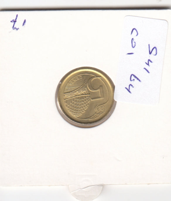 S41-C01-0064 Singapore 5 Cents UNC 2017 KM#345