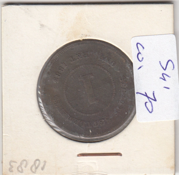 S41-C01-0070 Straits Settlements 1 Cent F 1883 KM#9