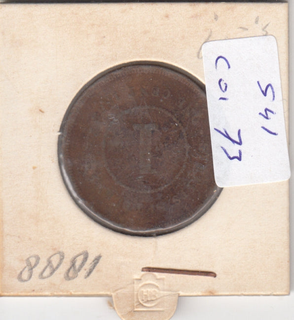 S41-C01-0073 Straits Settlements 1 Cent F 1888 KM#16