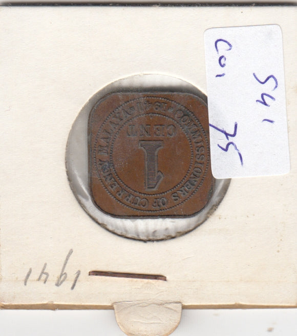 S41-C01-0075 Malaya 1 Cent VF 1941 KM#2