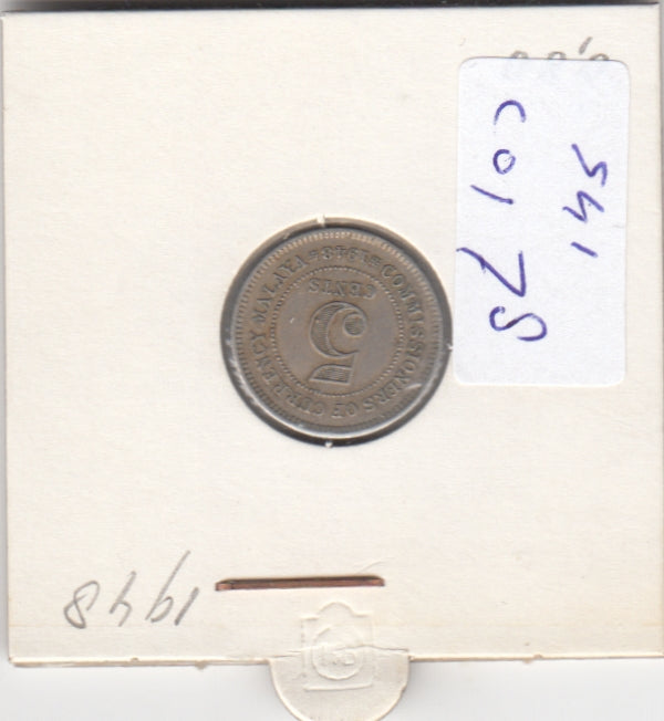 S41-C01-0078 Malaya 5 Cents VF/XF 1948 KM#7