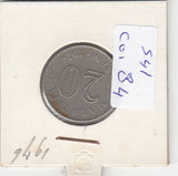 S41-C01-0084 Malaysia 20 Sen VF 1976 KM#4