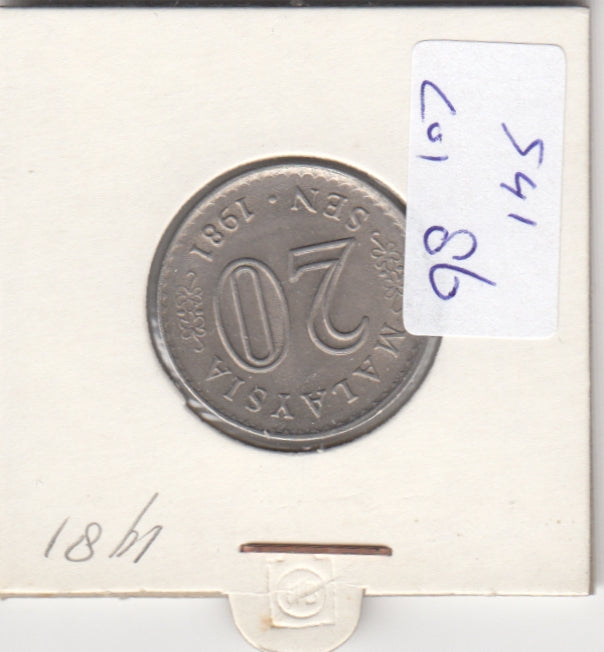 S41-C01-0086 Malaysia 20 Sen VF/XF 1981 KM#4