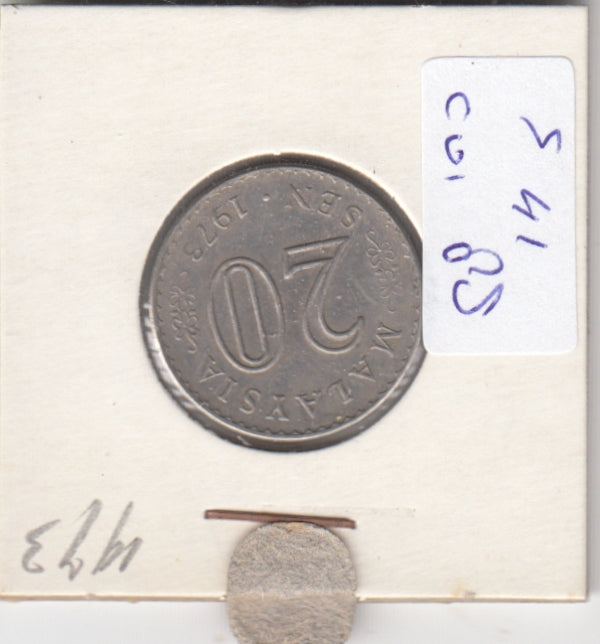 S41-C01-0088 Malaysia 20 Sen VF+ 1973 KM#4