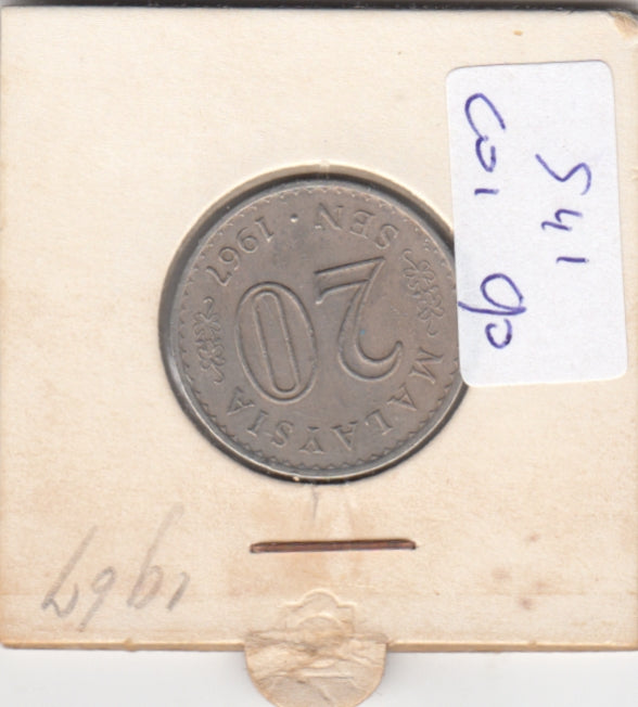 S41-C01-0090 Malaysia 20 Sen VF 1967 KM#4