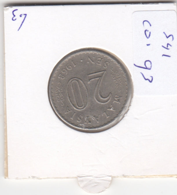 S41-C01-0093 Malaysia 20 Sen XF 1968 KM#4