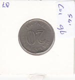 S41-C01-0096 Malaysia 20 Sen VF 1987 KM#4