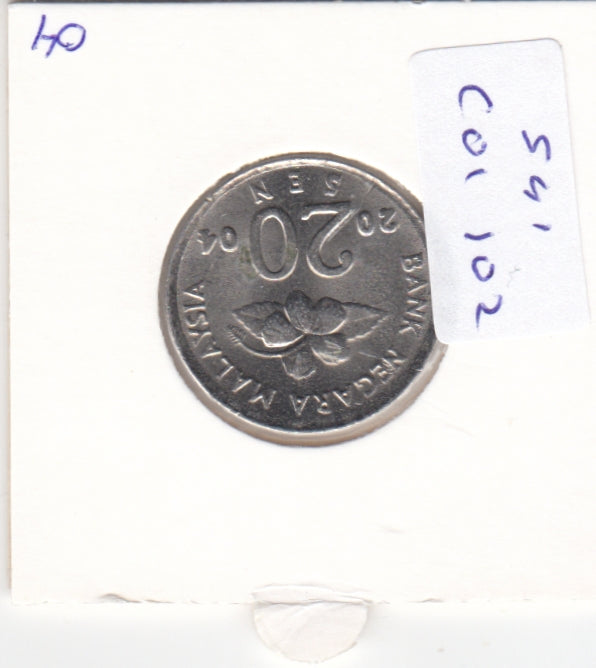 S41-C01-0102 Malaysia 20 Sen AU 2004 KM#52
