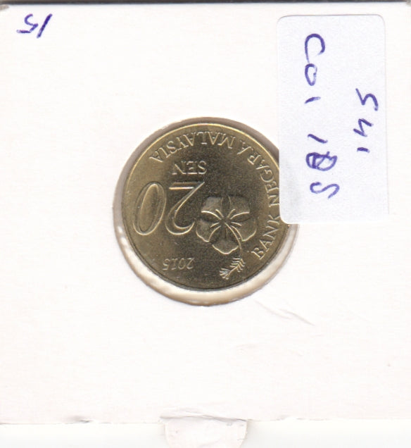 S41-C01-0108 Malaysia 20 Sen AU 2015 KM#203