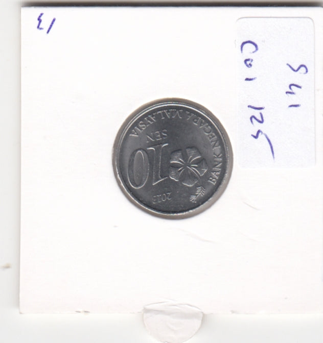 S41-C01-0125 Malaysia 10 Sen XF 2013 KM#202