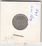 S41-C01-0164 Malaya & British Borneo 10 Cents XF 1956 KM#2