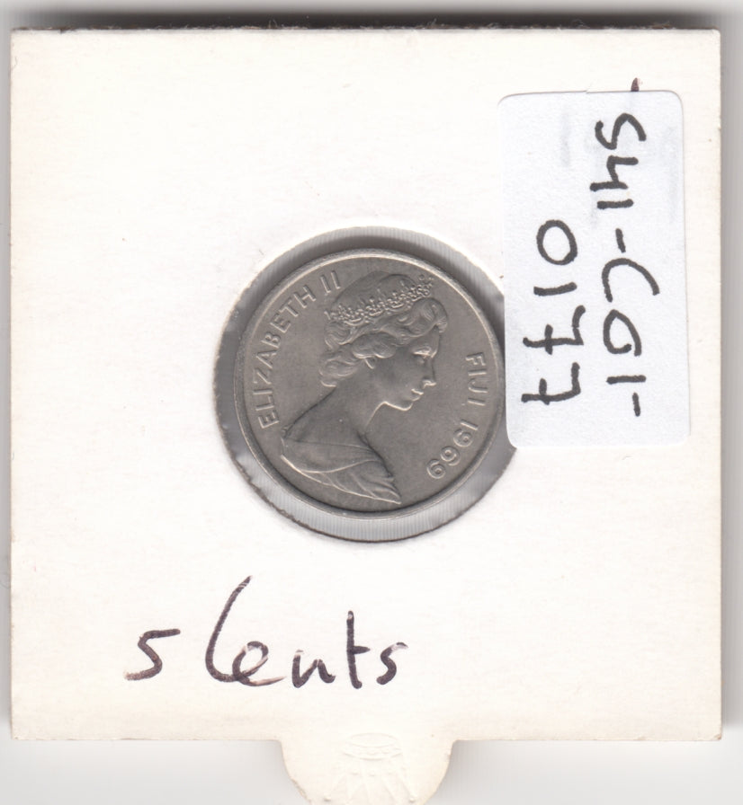S41-C01-0177 Fiji 5 Cents XF 1969 KM#29