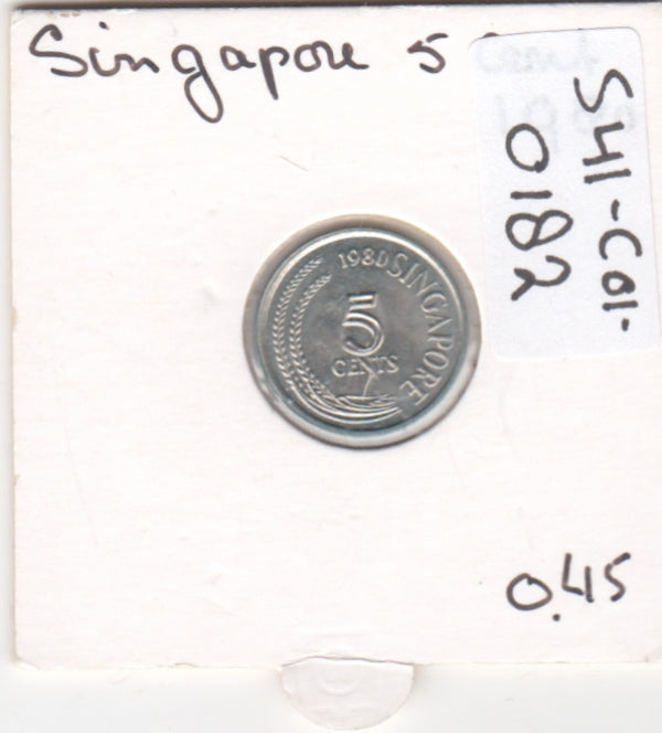 S41-C01-0182 Singapore 5 Cents XF 1980 KM#2