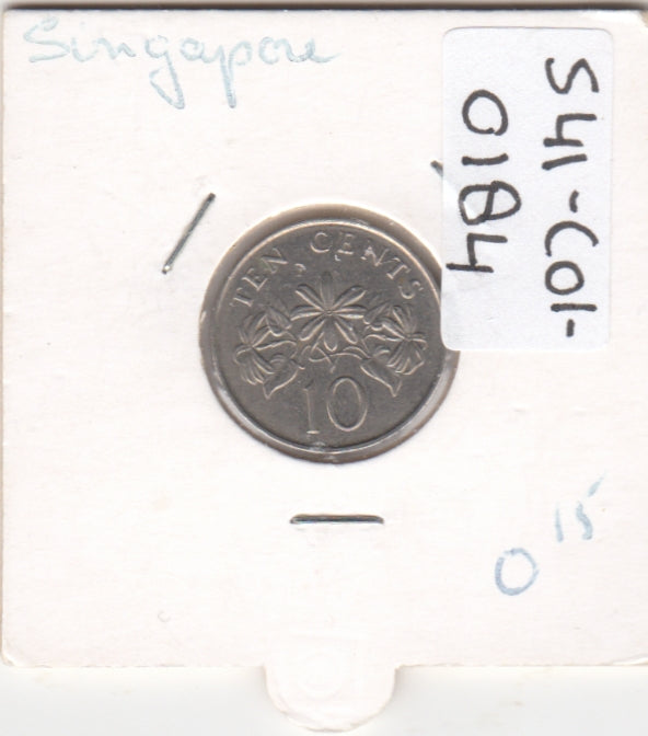 S41-C01-0184 Singapore 10 Cents VF 1991 KM#51
