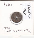 S41-C01-0200 Denmark 1 Øre VF 1927 Copenhagen (HCN) KM#826.1