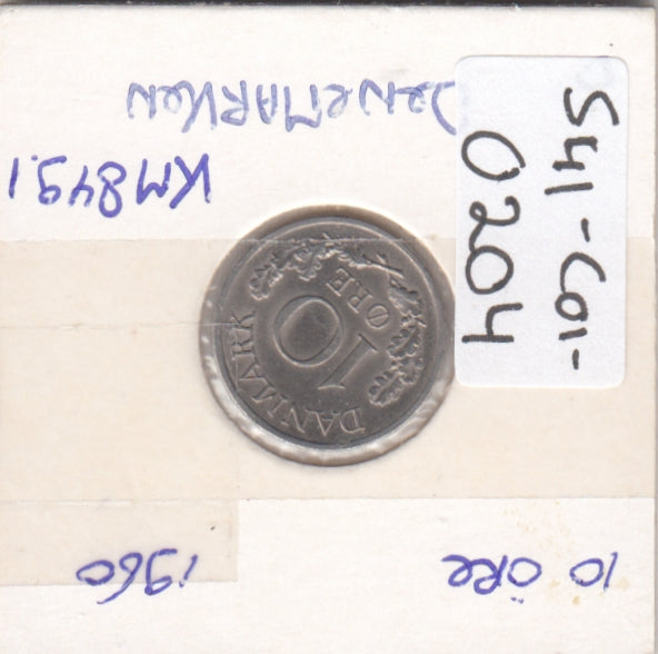 S41-C01-0204 Denmark 10 Øre XF 1960 Copenhagen (CS) KM#849.1