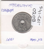 S41-C01-0209 Denmark 25 Øre AU 1971 Copenhagen (CS) Frederik IX; crowned FIX monogram KM#855.1