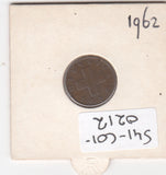 S41-C01-0212 Switzerland 1 Rappen VF 1962 Bern (B) Swiss cross in shield; wheat spike reverse KM#46