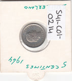 S41-C01-0214 Switzerland 5 Rappen XF 1964 Bern (B) Libertas head; oak wreath reverse KM#26
