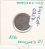 S41-C01-0217 Switzerland 10 Rappen VF 1959 Bern (B) Libertas head; oak wreath reverse KM#27