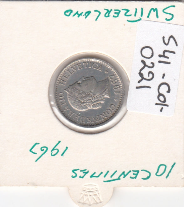S41-C01-0221 Switzerland 10 Rappen VF 1967 Bern (B) Libertas head; oak wreath reverse KM#27