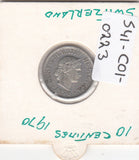S41-C01-0223 Switzerland 10 Rappen VF 1970 Bern (B) Libertas head; oak wreath reverse KM#27