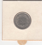 S41-C01-0226 Switzerland 20 Rappen VF 1961 Bern (B) Libertas head; copper-nickel type KM#29a