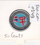 S41-C01-0249 Fiji 50 Cents UNC 2020  50 years of independence; coloured flag KM#839