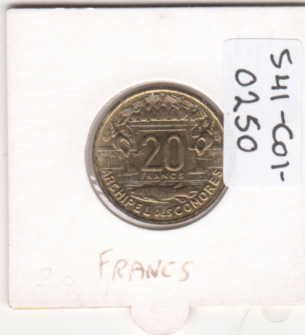 S41-C01-0250 Comoros 20 Francs XF 1964  Archipel des Comores; Marianne portrait KM#8