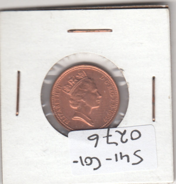 S41-C01-0276 United Kingdom 1 Penny UNC 1997  Elizabeth II 3rd portrait; crowned portcullis KM#935a