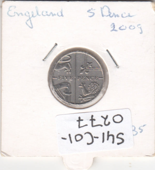 S41-C01-0277 United Kingdom 5 Pence AU 2009  Elizabeth II 4th portrait; Royal Shield segment KM#1109