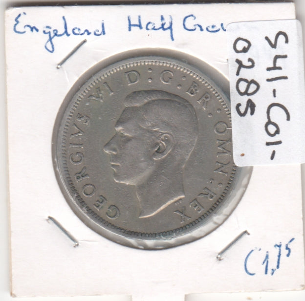 S41-C01-0285 United Kingdom 1/2 Crown VF 1949  George VI; without IND:IMP KM#879