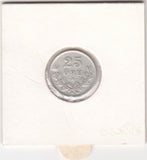 S41-C01-0290 Sweden 25 Ore VF 1937 G Not broken Small GZilver RARE!!! Gustaf V; three crowns shield KM#785
