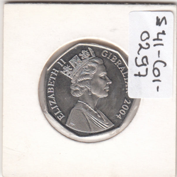 S41-C01-0297 Gibraltar 50 Pence UNC 2004 Pobjoy Mint (PM) Christmas 2004 - Father Christmas KM#1066