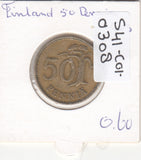 S41-C01-0308 Finland 50 Pennia AU 1963  Fir tree; lion arms KM#48