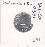 S41-C01-0331 Indonesia 1 Rupiah AU 1970  Fantail bird KM#20