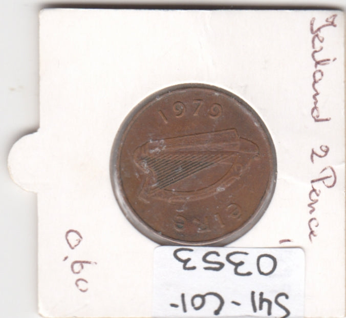 S41-C01-0353 Ireland 2 Pence VF 1979   KM#21