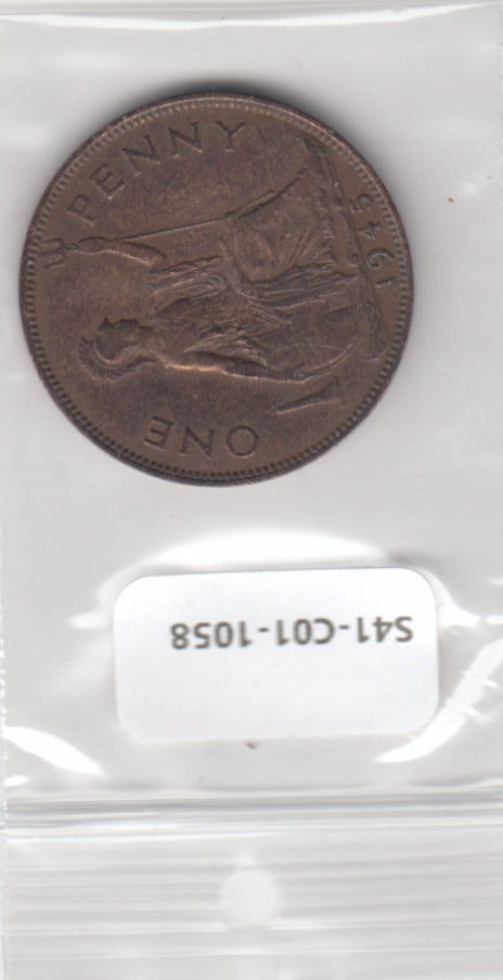 S41-C01-1058 United Kingdom 1 Penny VF 1945 KM#845