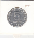 S41-C01-1064 Indonesia 5 Rupiah XF 1974 KM#37