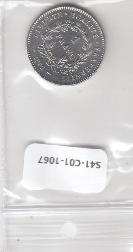 S41-C01-1067 France 1 Franc UNC 1992 KM#1004.1
