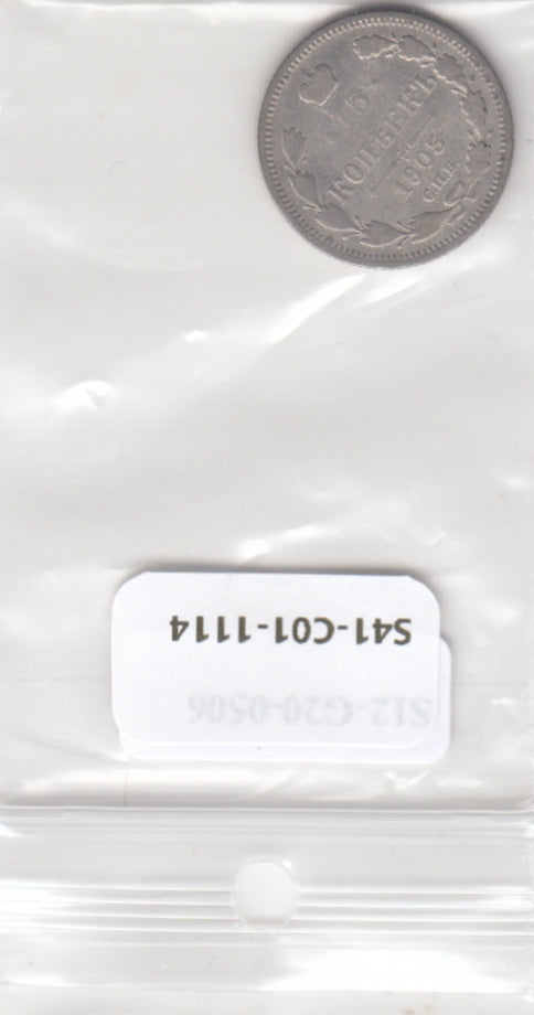 S41-C01-1114 Russia 15 Kopecks FI/VF 1905  Zilver Y#21a.2