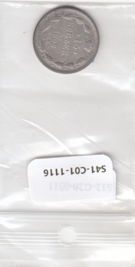S41-C01-1116 Russia 15 Kopecks FI/VF 1906  Zilver Y#21a.2
