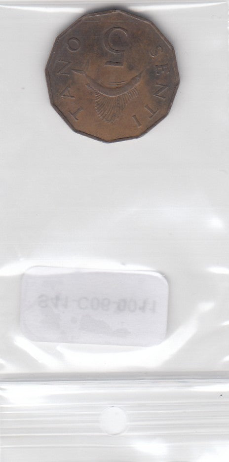 S41-C06-0011 Tanzania 5 Senti VF- 1966 KM1