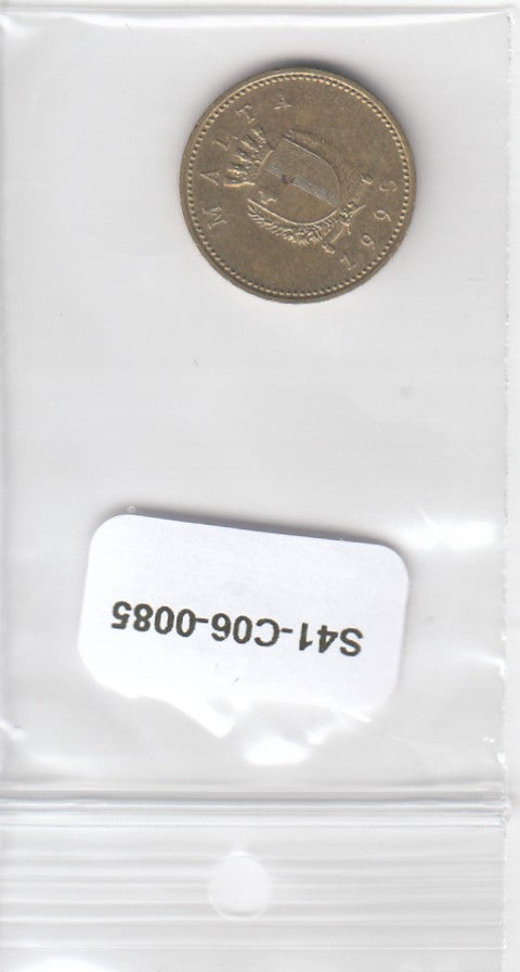 S41-C06-0085 Malta 1 Cent VF 1995 KM93