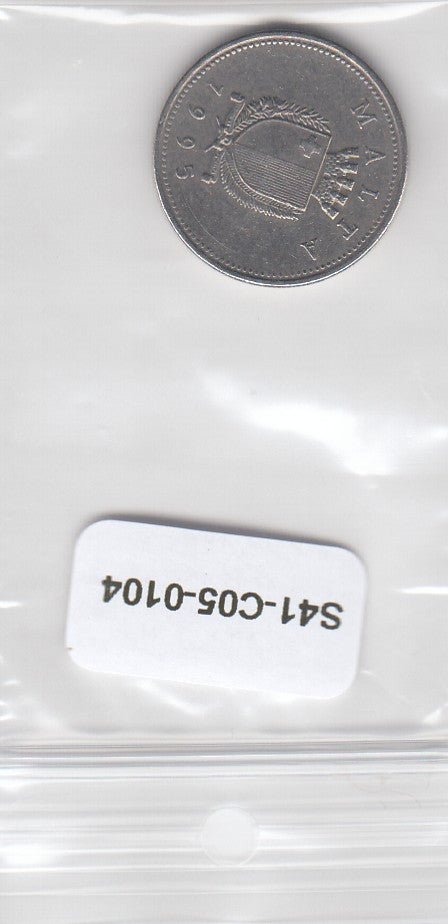 S41-C06-0104 Malta 10 Cents VF 1995 KM96