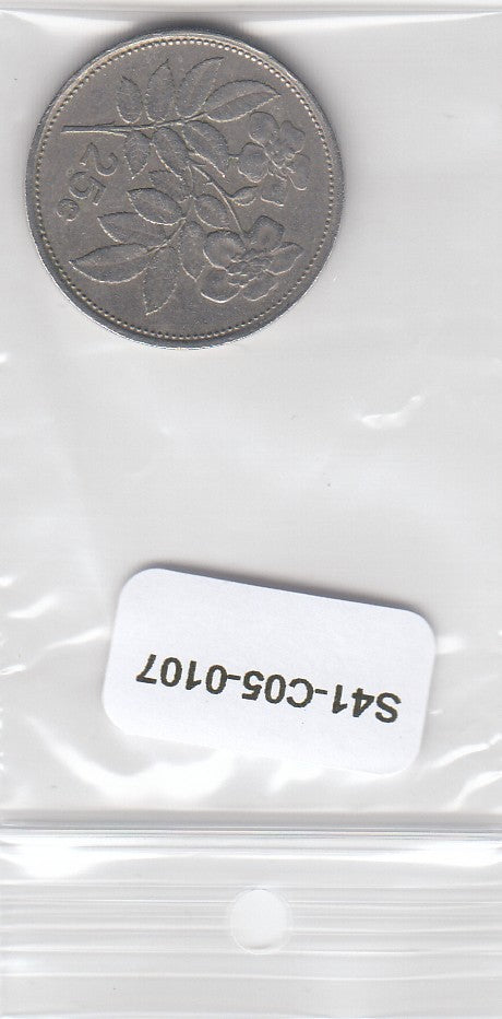 S41-C06-0107 Malta 25 Cents VF- 1986 KM80