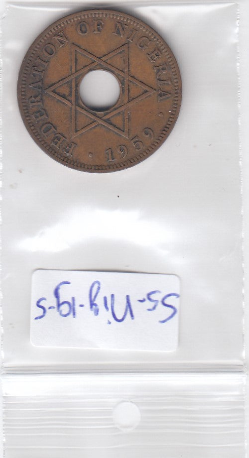 S5-NIG-0019-05 Nigeria 1 penny 1959  VF KM# 2