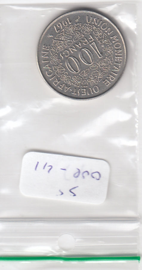 S5-OVE-0041 West african States 100 franc 1967  XF KM4